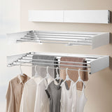 DS BD Clothes Drying Rack Wall Mounted Folding Indoor Aluminium 5 Hanging Rods