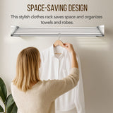 DS BD Clothes Drying Rack Wall Mounted Folding Indoor Aluminium 5 Hanging Rods