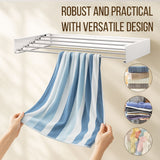 DS BD Clothes Drying Rack Wall Mounted Folding Indoor Aluminium 5 Hanging Rods