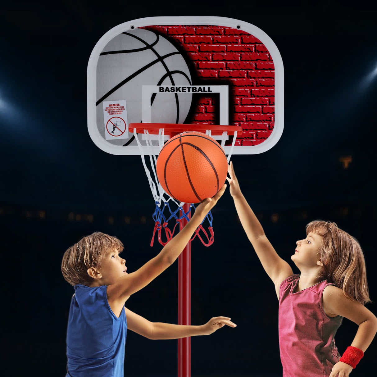 DS BD Basketball Hoop Stand System 1.15-1.6m Backboard Net Ring Rim Pro Goal