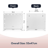 DS BD Hollywood Vanity Mirror 12 Lights Dimmable LED Bulbs Tabletop Lighted