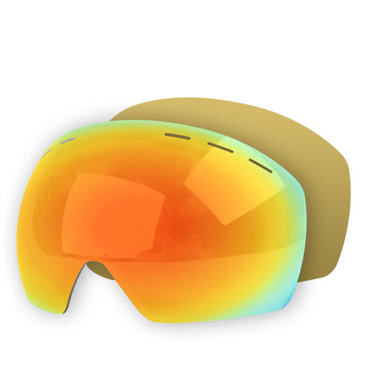 DS BS Unisex Double Layers UV Anti-Fog Big Ski Mask Goggles-Red