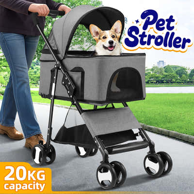 DS BD Pet Dog Stroller Pram Cat Carrier Cage Travel Gear Pushchair Foldable