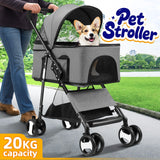 DS BD Pet Dog Stroller Pram Cat Carrier Cage Travel Gear Pushchair Foldable