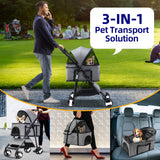 DS BD Pet Dog Stroller Pram Cat Carrier Cage Travel Gear Pushchair Foldable