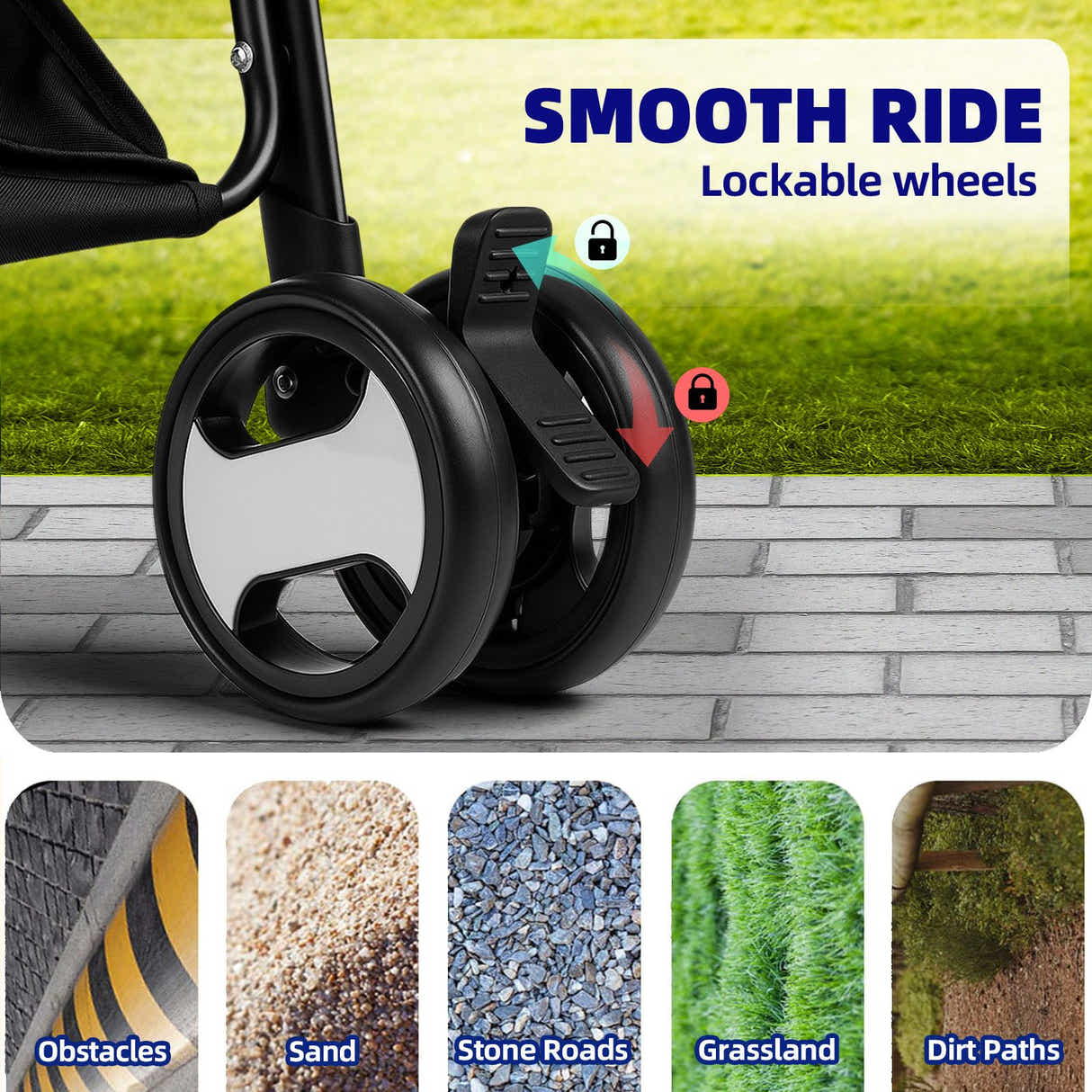 DS BD Pet Dog Stroller Pram Cat Carrier Cage Travel Gear Pushchair Foldable