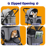 DS BD Pet Dog Stroller Pram Cat Carrier Cage Travel Gear Pushchair Foldable