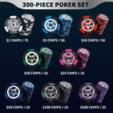 DS BD 300Pcs Casino Poker Chips Texas Holdem Blackjack Playing Card Club Party