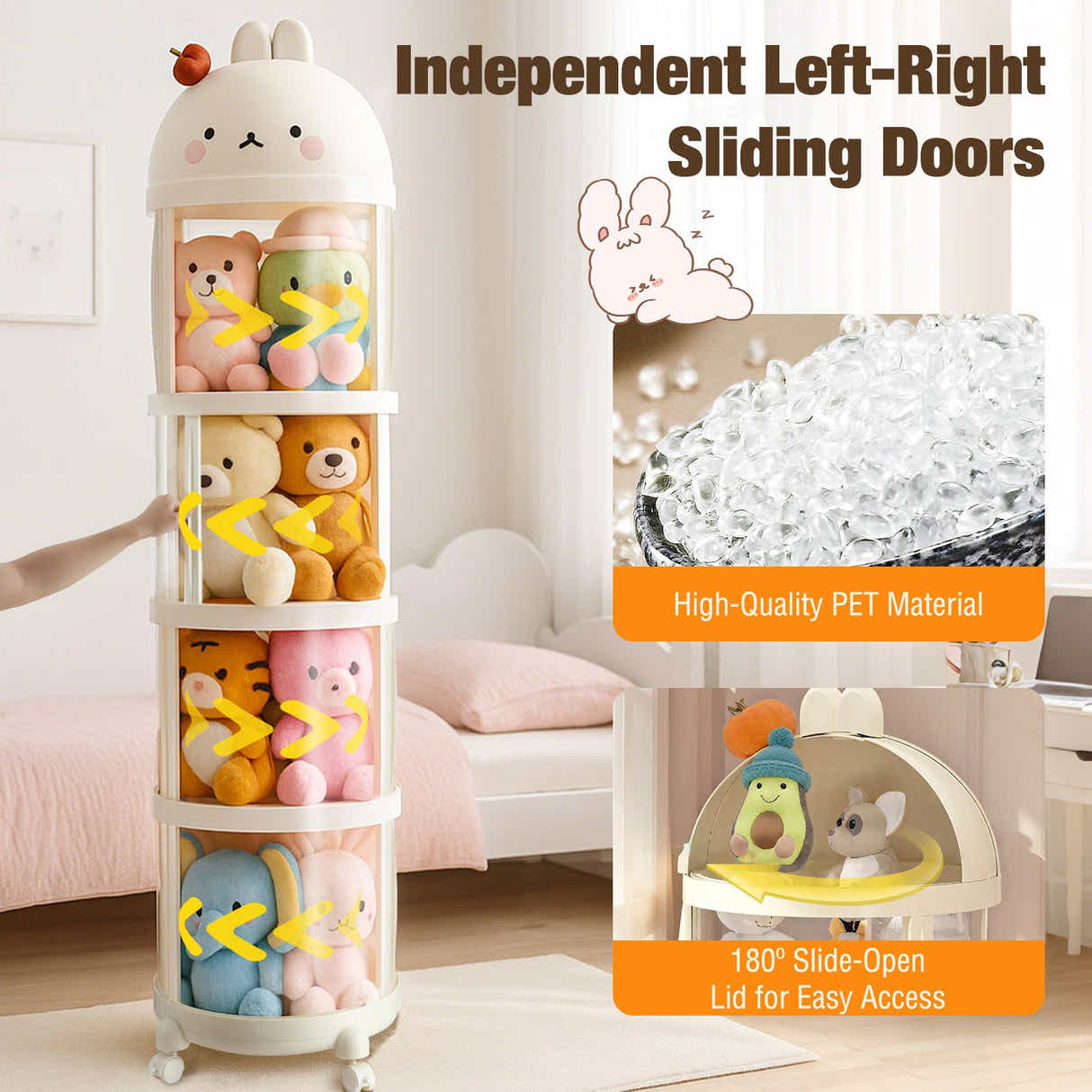 DS BD Kids Toys Storage Tube Box Stuffed Animal Zoo Plush Soft Doll Stuffie 185L