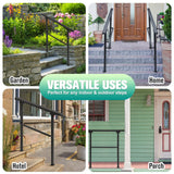 DS BD Stair Handrail Railings 4 to 5 Steps Safety Metal Guard Hand Rails Kit