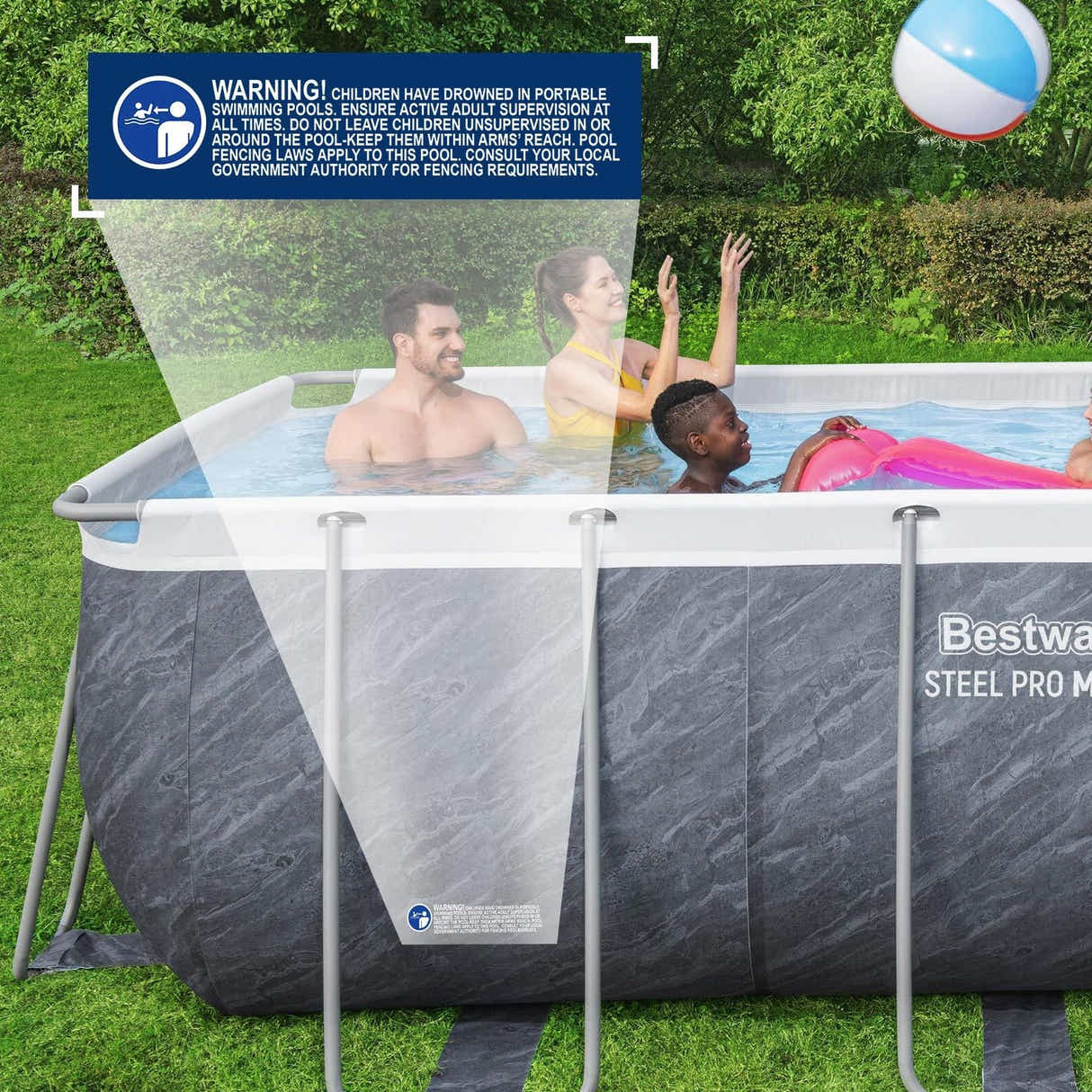 DS BD Bestway Above Ground Swimming Pool Set Rectangle 4.12x2.01x1.22m 8124L
