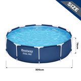 DS BD Bestway Round Pool Set Above Ground Swimming Pools Steel Pro Summer