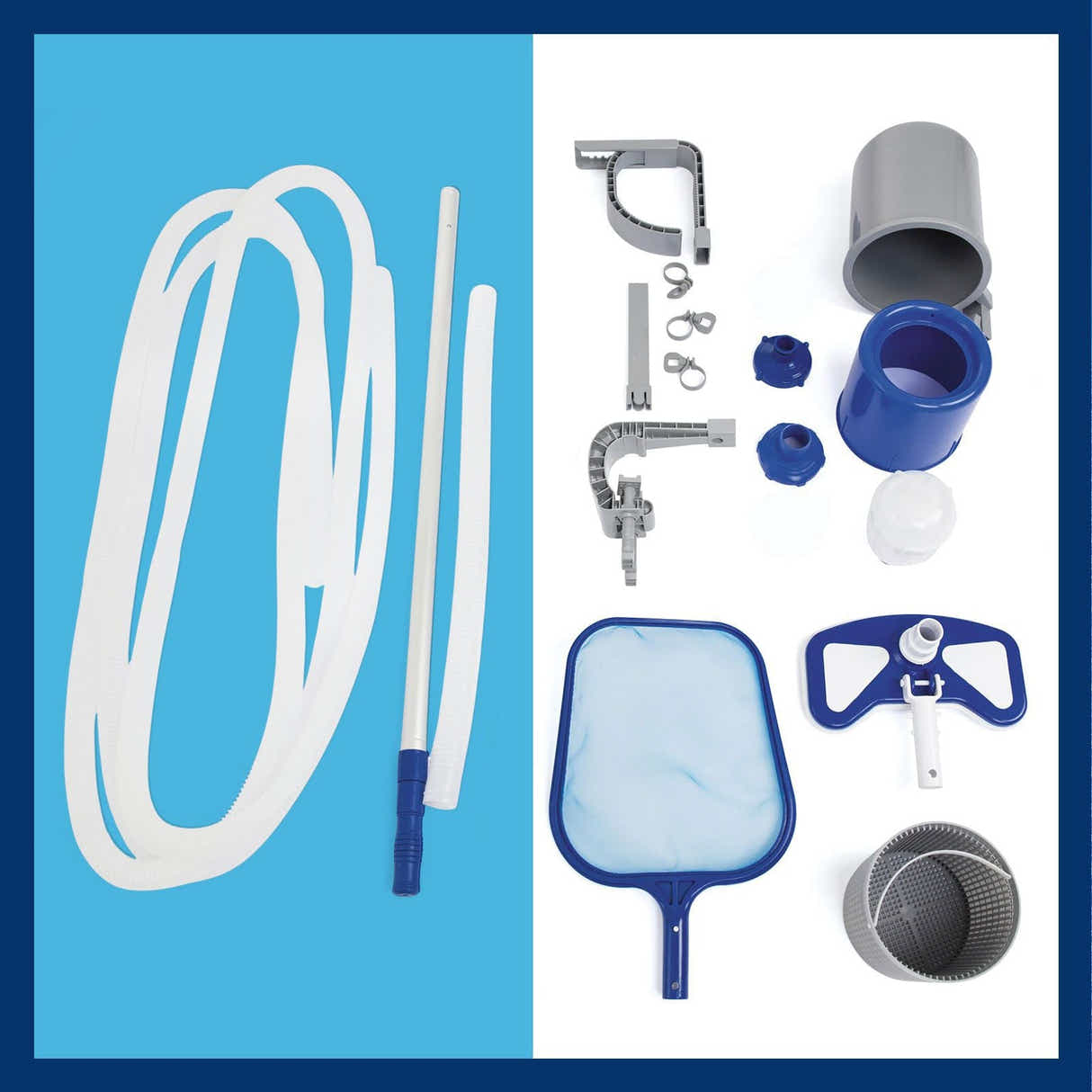 DS BD Bestway Swimming Pool Vacuum Cleaner Skimmer Maintenance Kit Floating Leaf