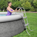 DS BD Bestway Above Ground Pool Ladder 2 Step Steel Frame Removable Stairs 84cm