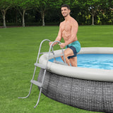 DS BD Bestway Above Ground Pool Ladder 2 Step Steel Frame Removable Stairs 84cm