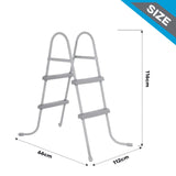 DS BD Bestway Above Ground Pool Ladder 2 Step Steel Frame Removable Stairs 84cm
