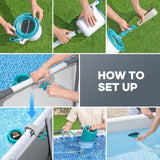 DS BD Bestway Swimming Pool Skimmer Surface Leaf Debris Cleaner Inflatable Above