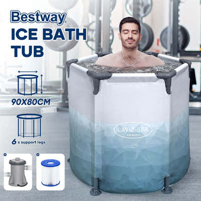 DS BD Bestway Ice Bath Tub 253L Freestanding Recovery Spa Bathtub Massage