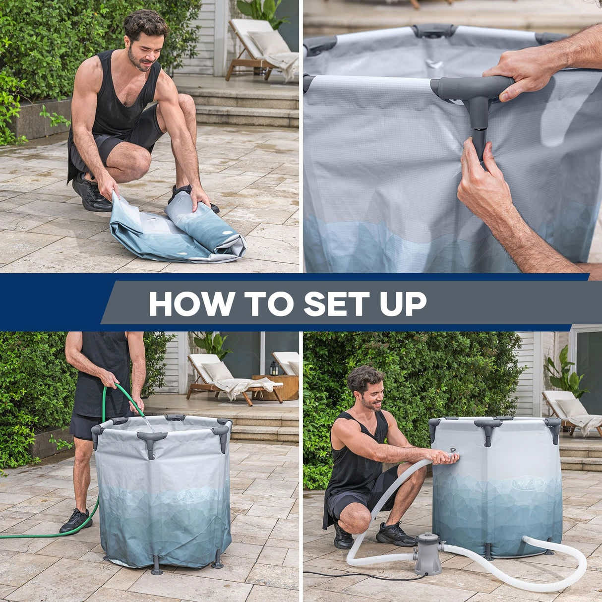 DS BD Bestway Ice Bath Tub 253L Freestanding Recovery Spa Bathtub Massage