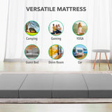 DS BD Foldable Foam Mattress 4 Folding Bedding Sofa Couch Cot Bed 12cm Thick