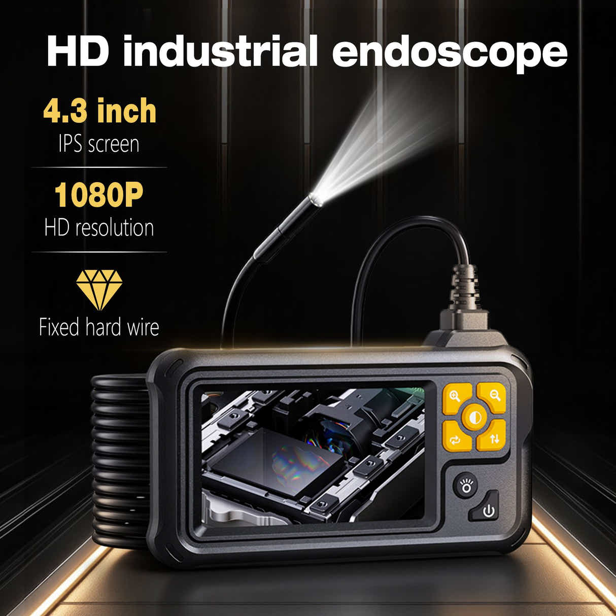 DS BD Endoscope Inspection Camera Snake Borescope Tools 8 LED Lights HD 1080P