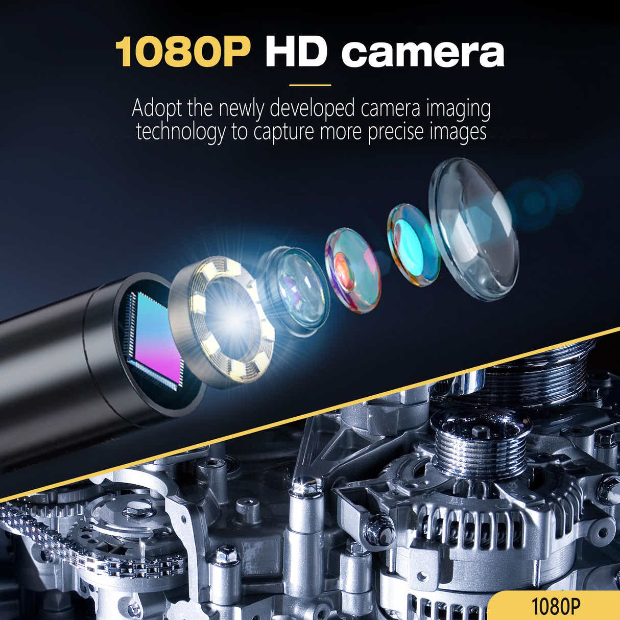 DS BD Endoscope Inspection Camera Snake Borescope Tools 8 LED Lights HD 1080P