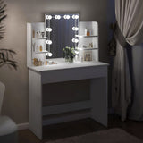 DS BD Hollywood Mirror Vanity Table Makeup Dresser White Dressing Desk Bedroom