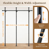 DS BD Room Divider Curtain Rod No Drill Tension Wall Partition Separator Privacy