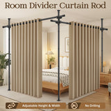 DS BD Room Divider Curtain Rod No Drill Tension Wall Partition Separator Privacy