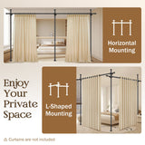 DS BD Room Divider Curtain Rod No Drill Tension Wall Partition Separator Privacy