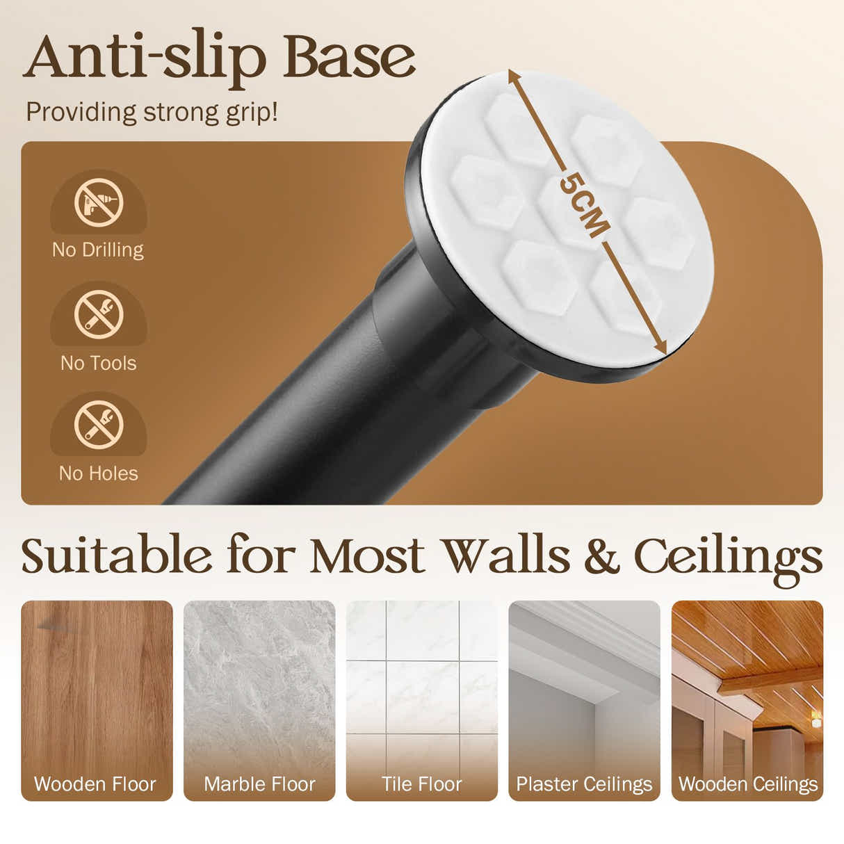 DS BD Room Divider Curtain Rod No Drill Tension Wall Partition Separator Privacy