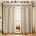 DS BD Room Divider Curtain Rod Separator No Drill Tension Wall Space Partition