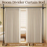 DS BD Room Divider Curtain Rod Separator No Drill Tension Wall Space Partition