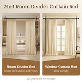 DS BD Room Divider Curtain Rod Separator No Drill Tension Wall Space Partition