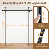DS BD Room Divider Curtain Rod Separator No Drill Tension Wall Space Partition