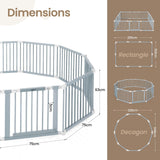 DS BD Kidbot Baby Playpen 10 Panel Wooden Safety Gate Kids Pet Dog Activity