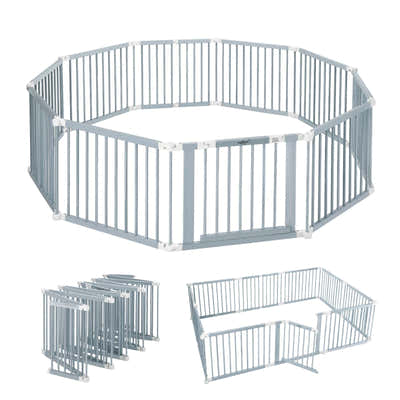 DS BD Kidbot Baby Playpen 10 Panel Wooden Safety Gate Kids Pet Dog Activity