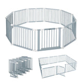 DS BD Kidbot Baby Playpen 10 Panel Wooden Safety Gate Kids Pet Dog Activity