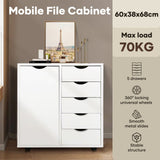 DS BD 5 Drawer File Cabinet Mobile Desk Filing DocumentOrganiser Side Chest Home