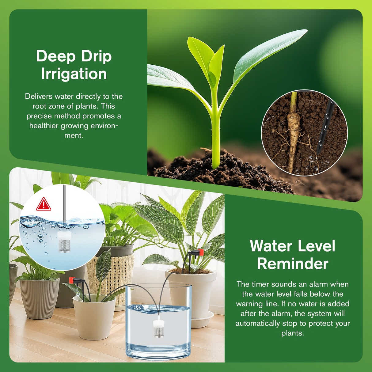 DS BD Solar Irrigation Auto Garden Watering System Automatic Deep Drip Kit DIY