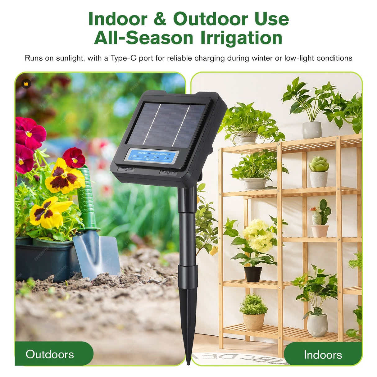 DS BD Solar Irrigation Auto Garden Watering System Automatic Deep Drip Kit DIY