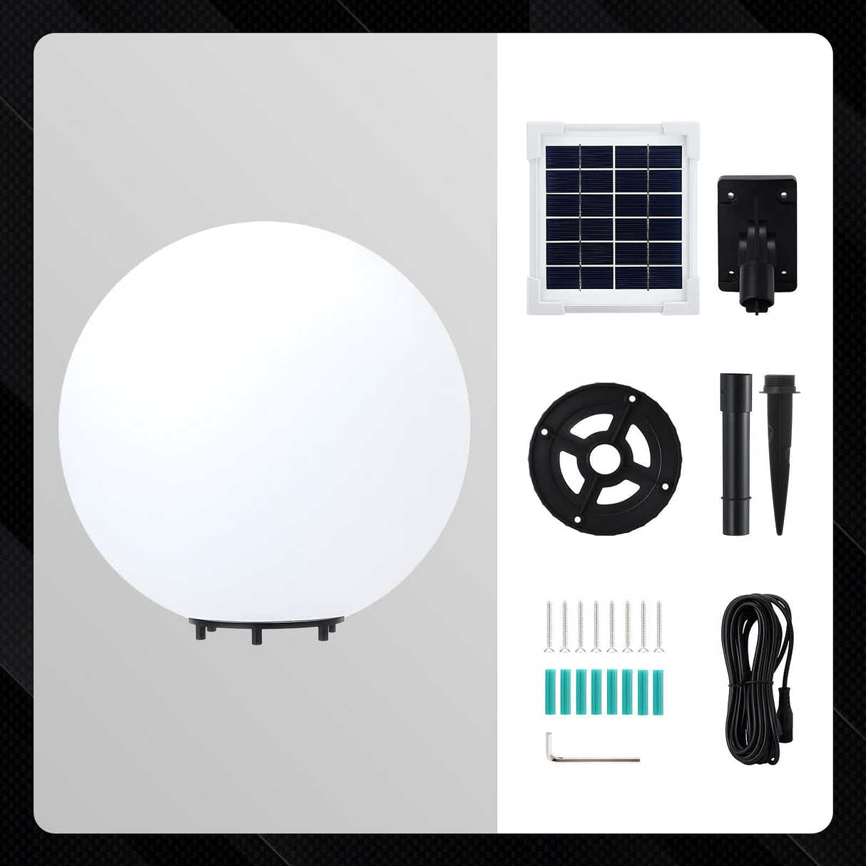 DS BD Solar LED Ball Light Full Moon RGB 9 Colour Changing Lighting Globe Garden