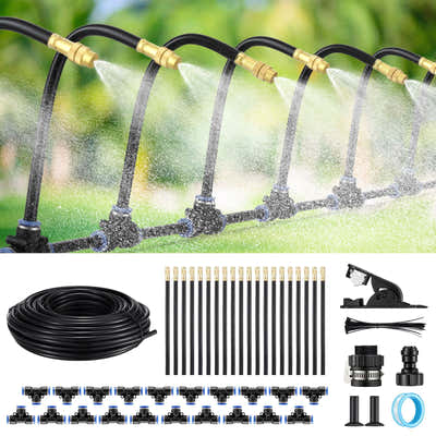 DS BD Drip Irrigation System 25m AutomaticGarden Watering Misting Kit 360 Degree