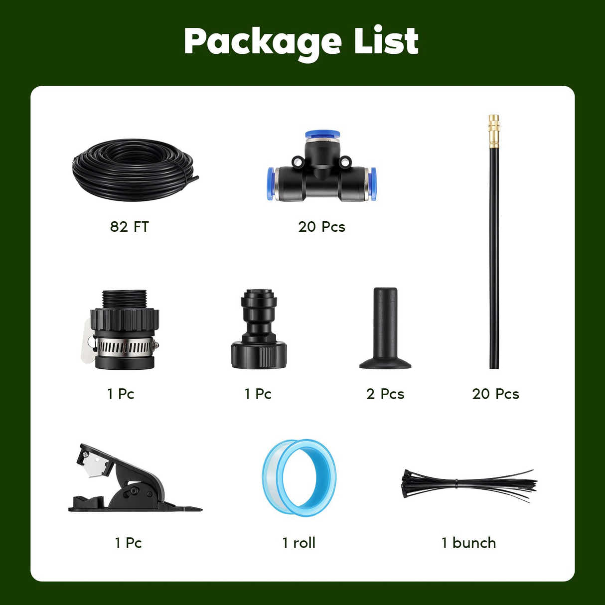 DS BD Drip Irrigation System 25m AutomaticGarden Watering Misting Kit 360 Degree