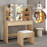 DS BD Dressing Table Lighting Dresser Vanity Makeup Mirror Desk Stool Set 10 LED