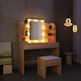 DS BD Dressing Table Lighting Dresser Vanity Makeup Mirror Desk Stool Set 10 LED