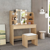 DS BD Dressing Table Lighting Dresser Vanity Makeup Mirror Desk Stool Set 10 LED