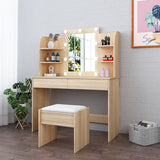 DS BD Dressing Table Lighting Dresser Vanity Makeup Mirror Desk Stool Set 10 LED