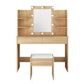DS BD Dressing Table Lighting Dresser Vanity Makeup Mirror Desk Stool Set 10 LED