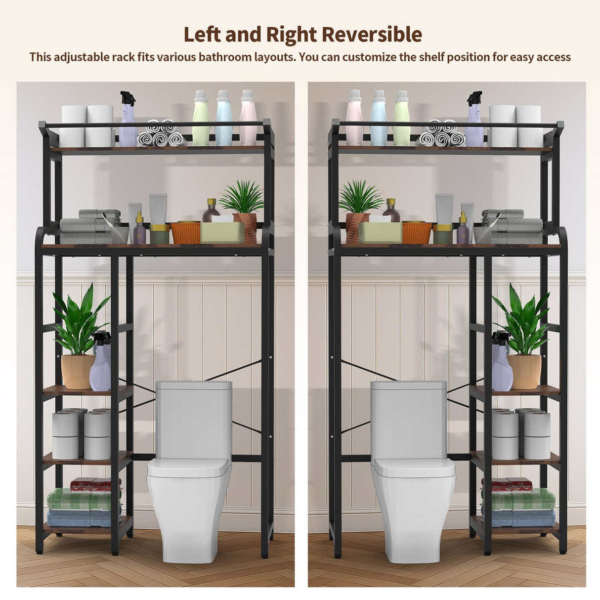 DS BD 5 Tier Shelf Laundry Storage Rack Over Above Toilet Washing Machine